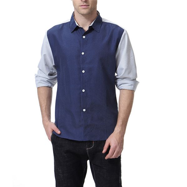 

mens polka dot print casual button down dress shirts 2020 spring autumn slim long sleeve shirt men business social shirt male, White;black
