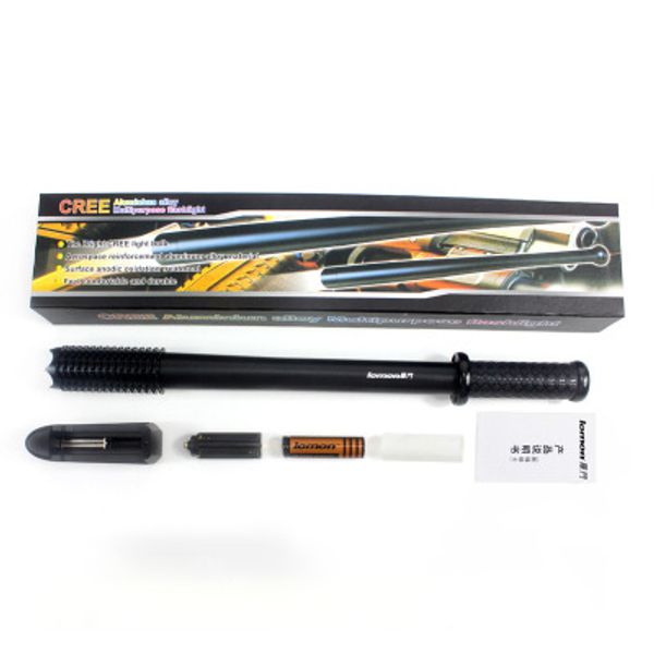 

3500lumens powerful xpe led flashlight telescopic self defense rechargeable security tactical torch light + 18650 battery + charger