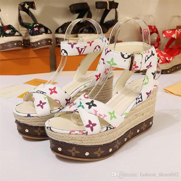 

Women wedge andal plu ize high heel ummer hoe pump chau ure femme platform andal black and white red with box ize 35 41