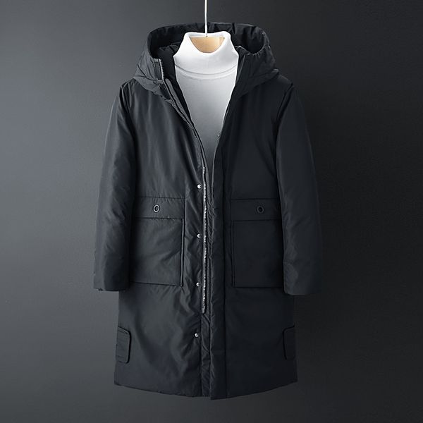 

2019 brand winter down jacket men long parka thick warm hooded parka male coat winter jacket men coat plus size 3xl clothes, Tan;black