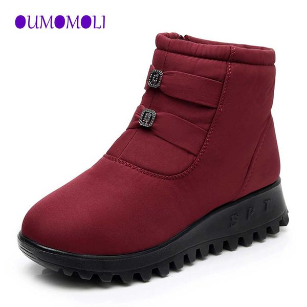 

2019 snow boots winter warm non-slip waterproof women boots mother shoes casual winter autumn female shoes plus size x559, Black