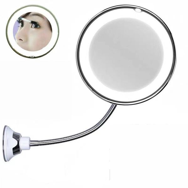 Wall Mounted Lighted Makeup Mirror 10x Magnifying Led Mirrors 360 Wall Mounted Lighted Makeup Mirror 10x