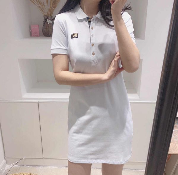 

fashion womens brand polo dresses 2020 new arrival summer women shirt dresses polos casual streetwear 5 colors yf203142 3, Black;pink
