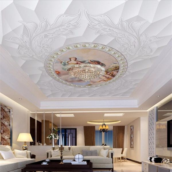 

mural custom wallpaper 3d 0 european pattern three-dimensional jewelry oil painting ceiling roof fresco 3d wallpaper behang