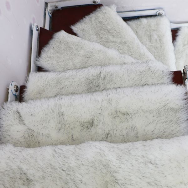 

13pcs faux wool rug stair treads mats rectangle non-slip rugs staircase pads stepping carpet