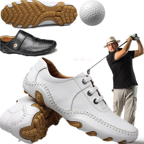 

men golf shoes male breathable head layer cowhide gym shoes laces slip-on driving golf sneakers men golfschoenen heren