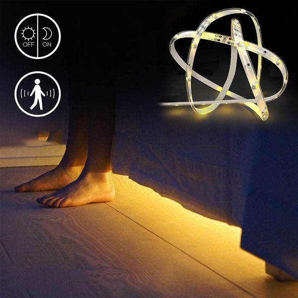 

human body induction bed light, flexible led light strip motion sensor night light bedside lamp illumination with automatic shutdown timer