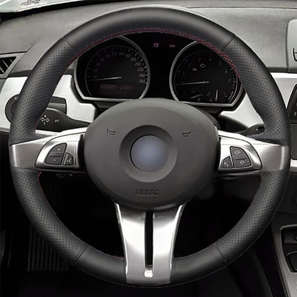 

leather steering wheel hand-stitch on wrap cover for bmw z4 e85 2003-2006