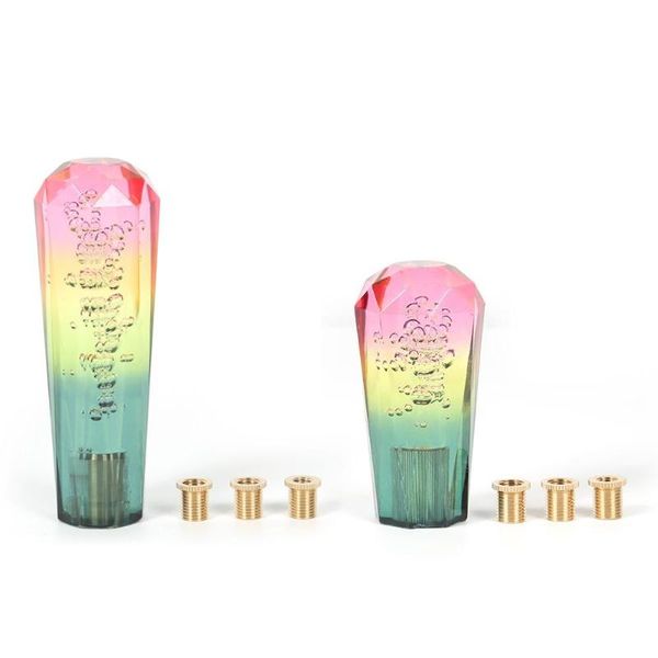 

transparent auto manual shift knob crystal gear shifter knob purple green