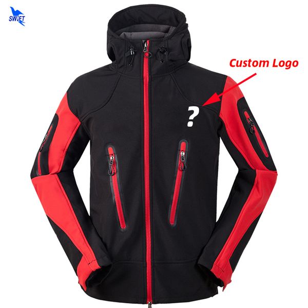 

custom print waterproof outdoor climbing mountain hiking clothing heated fleece softshell jacket men fishing hunting ski clothes, Blue;black