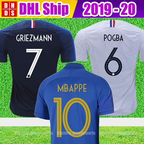 

Dhl 2018 2019 griezmann mbappe occer jer ey maillot de foot 100th year pogba kante matuidi kid women kit football hirt