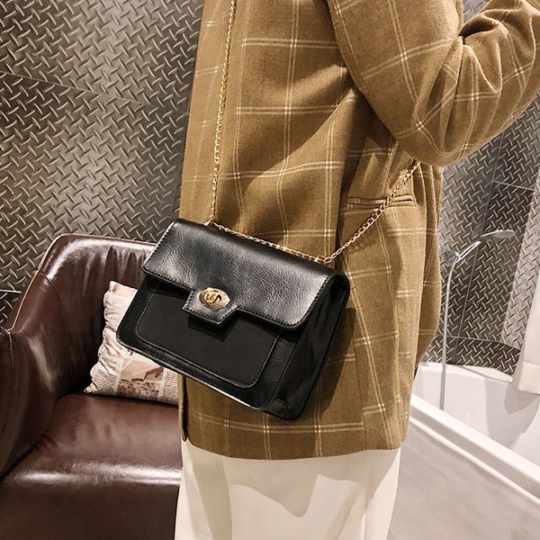 

women vintage messenger bag small bags for women solid color chain one shoulder square bag borse da donna#35