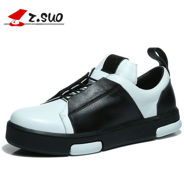 

zsuo autumn genuine leather casual male shoes, men's excellent quaity outdoor low-shoes, Black