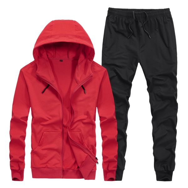 

толстовки набор мужчины осень повседневная мужская спортивный костюм с капюшоном толстовка брюки 2 шт мужская спортивная одежда пуловеры наб, Gray