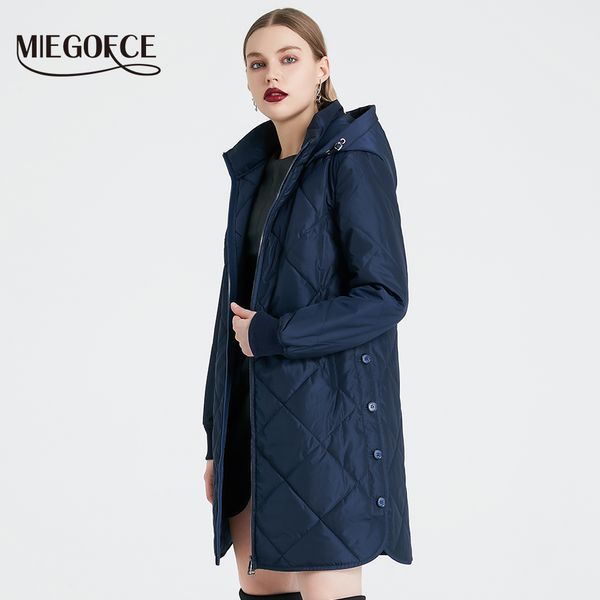 

2019 miegofce spring autumn women's jacket simple quilted women's coat fashion windproof warm parka new design product, Black