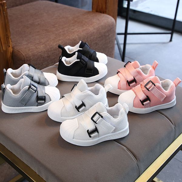 

2019 spring and autumn children fashion sneakers shell head sneakers children shoes kids shoes sh190726, Black