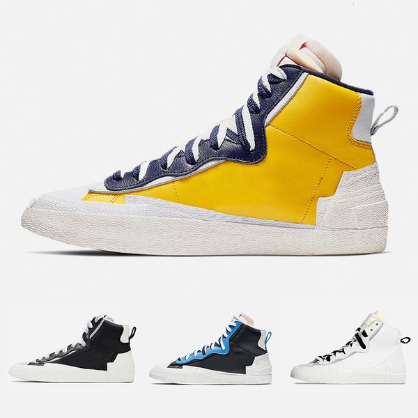 

новые sacai x blazer mid с dunk мужские кроссовки high cut белый серый черный синий университет varsity кукурузы мужчин спортивные кроссовки