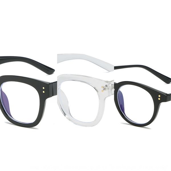 

2019gm black-framed myopia women's anti-blue tr90 coarse-framed plain-looking myopia glasses fashionable glasses, Silver