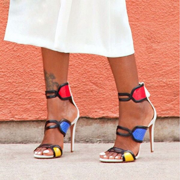 

2017 cover heel sandalias mujer melissa new fashion open toe high heel gladiator sandal shoes woman multicolor sandals, Black