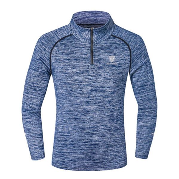 

spring summer outdoor men's sports t-shirt fitness training exercise elastic quick-drying t-shirt running hiking sportswear, Gray;blue