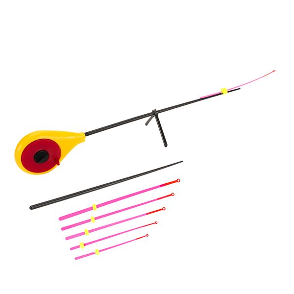

portable mini ice fishing rod with rod tips winter fishing pole compact abs