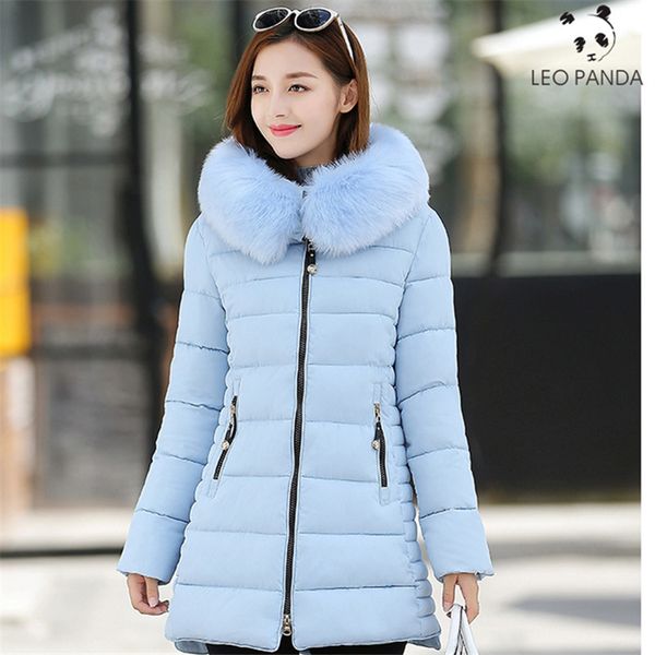 

winter jacket women 2019 female coat hooded slim outwear woman long parka faux fur cotton padded abrigos mujer invierno, Black