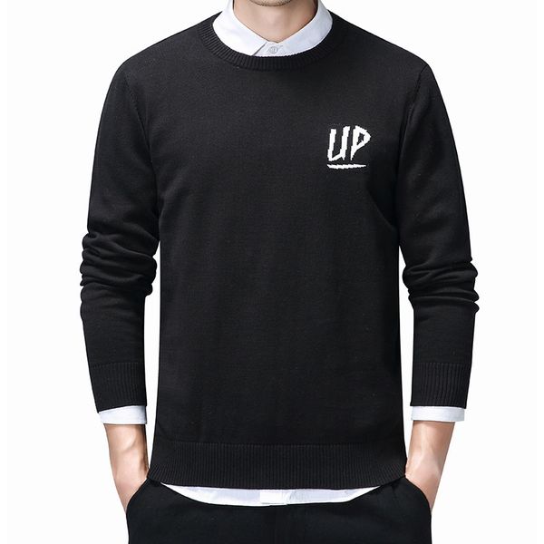 

mens sweaters o-neck cotton pullovers and sweaters autumn casual long sleeve masculino formal occasion coat 2019 homme, White;black