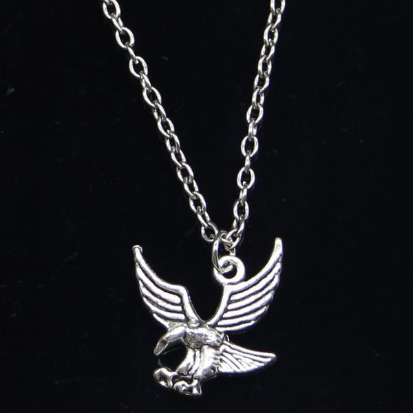 

20pcs new fashion necklace 20x20mm eagle hawk silver pendants short long women men colar gift jewelry choker