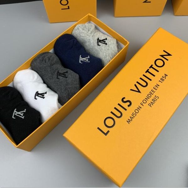 

2020 international fashion brand men's 100% cotton socks men luxury designer brand 1i louis socks i1 tide, Black