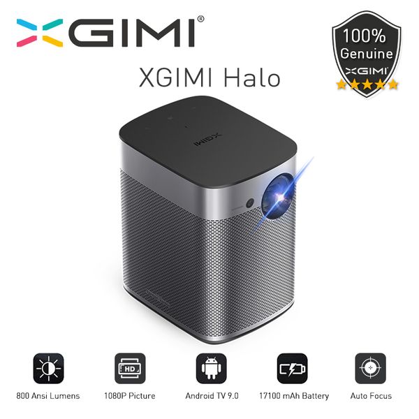 

xgimi halo мини портативный проектор с 17100mah аккумулятор 1080p full hd android 9.0 3d home cinema imtv проектор 800ansi люменов