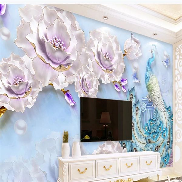 

3d murals wallpaper for living room modern fresh 3d stereoscopic blue animal wallpapers tv background