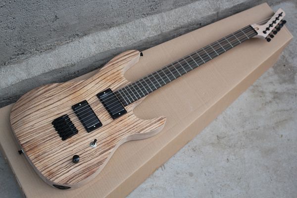 Legno naturale personalizzata in fabbrica di colore a 6 corde della chitarra elettrica con Matte Elm corpo in legno, nero fissaggi, String-attraverso-corpo, un'offerta personalizzata