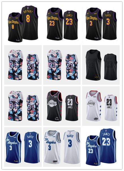 

Лос Анджелес Лейкерс Леброн Джеймс Энтони Дэвис мужчины 2019-20 классическая городская баскетбольная Майка