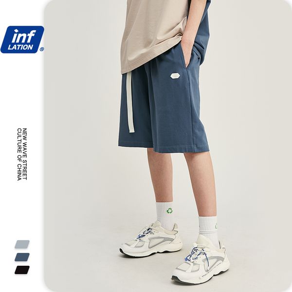 

inflation streetwear mens shorts hip hop casual summer vintage men shorts elastic waist men compression short 3046s20, White;black