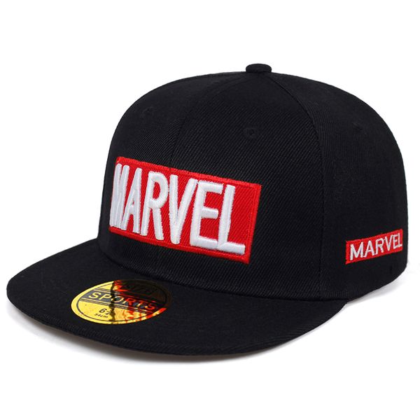 

2019 kids marvel letter embroidered baseball cap fashion hip hop snapback hat child cotton can adjust hats stitching caps, Blue;gray