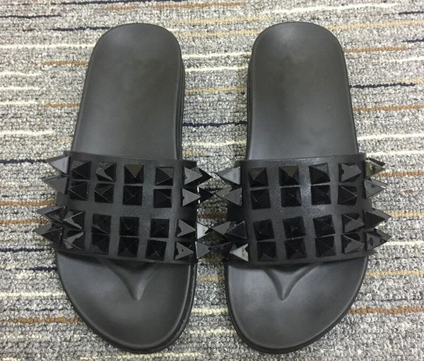 

luxurious summer new arrivals men black beach sandals red bottom causal shoes brand designer men slippers with box 38-45