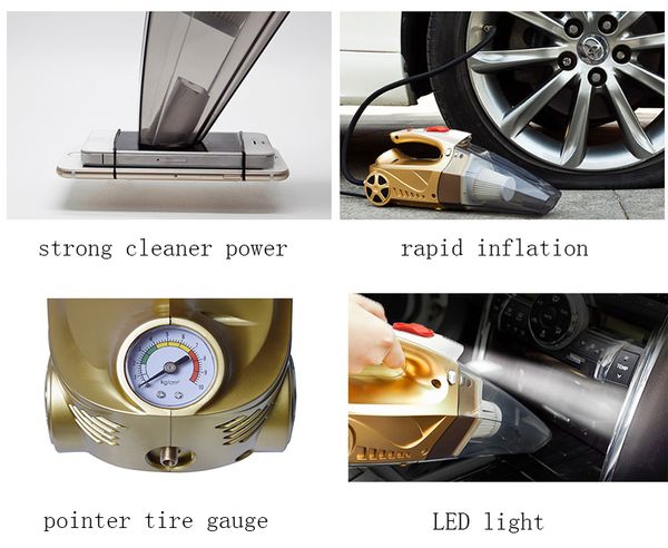 

dc12v wet and dry portable 4 in 1 multi-function car vacuum cleaner hepa filter