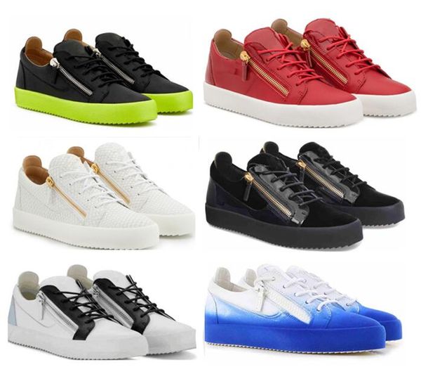 

european latest styles brand mens shoes metal buckles and zippers genuine leather women sneakers thick soles casual shoes 35-47, Black