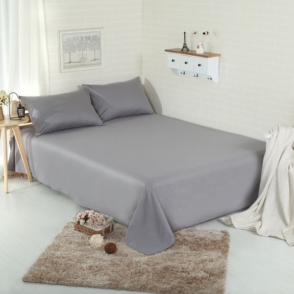 

bedding sheet home textile printing solid color flat sheets 100% pure cotton bed sheet bedding linen for double king queen size