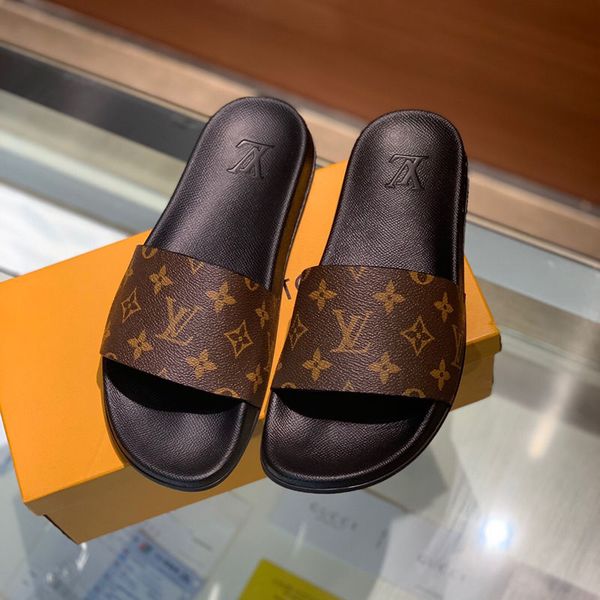 

designer men superstars print real leather flat sandals fashion casual shoes luxury men sandals with box size 38-45, Black