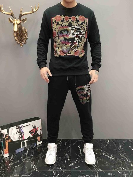 

casual sweatshirts sets brands letter printing running 2019 new sets sweatshirt tracksuit suits mens coats jackets casual sweats, Gray