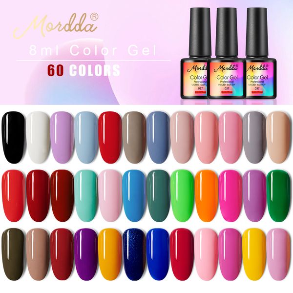 

mordda nail gel polish uv led gel varnish soak off lacquer for manicure hybrid painting need matte coat for home use diy, Red;pink