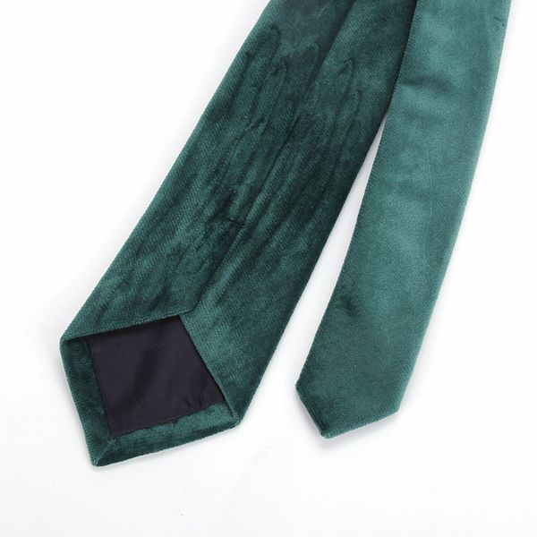 

brand new fashion velvet thick neck ties for women mens groom wedding necktie skinny solid color gravatas slim black cravat 7cm, Black;blue