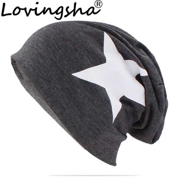 

lovingsha brand autumn hats for women men big star teenager thin hat skullies and beanies winter vintage cap ht151