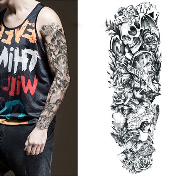 Acheter Autocollant De Tatouage De Bras Complet De La Mode 40 Imperméable Autocollant De Tatouage De Bras Complet Temporaire Hommes Et Femmes 170