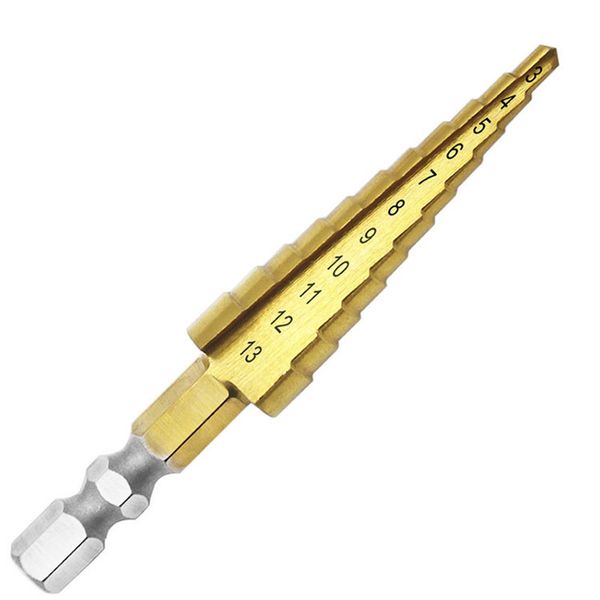 

3-13 mm hss titanium coated step drill bit drilling power tools metal high speed steel wood hole cutter step cone drill