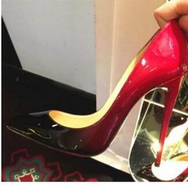 

Горячая Распродажа-2017 IRed Bottom Cymn Черный Острым Носом Экстремальные Высокие Каблук