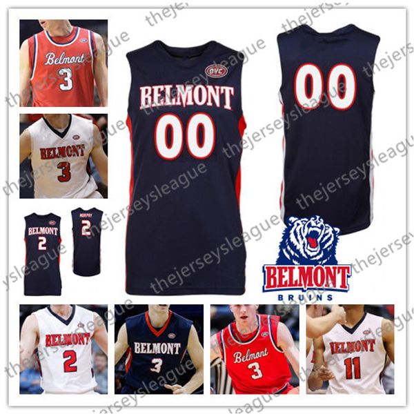 

belmont bruins custom any name number stitched navy white red #3 dylan windler 33 nick muszynski ncaa college basketball jersey, Black