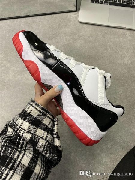 

air authentic 11 low white bred man basketball shoes 11s men black true red retro athletic sneakers with box av2187-160
