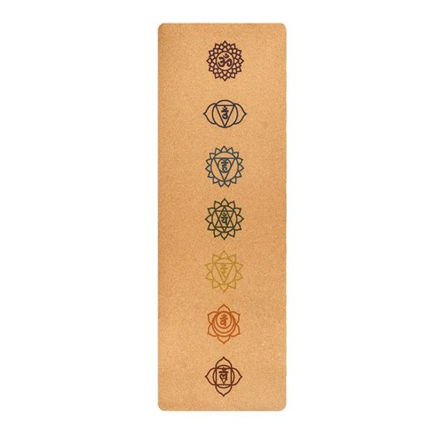 

natural cork tpe yoga mat fitness dance exercise non-slip brown folding floor 1-3 pads sweat absorption
